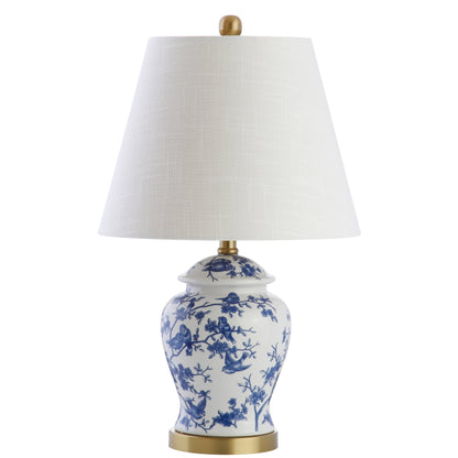 Lampe de table LED Penelope 22 Chinoiserie, bleu/blanc, par JONATHAN Y