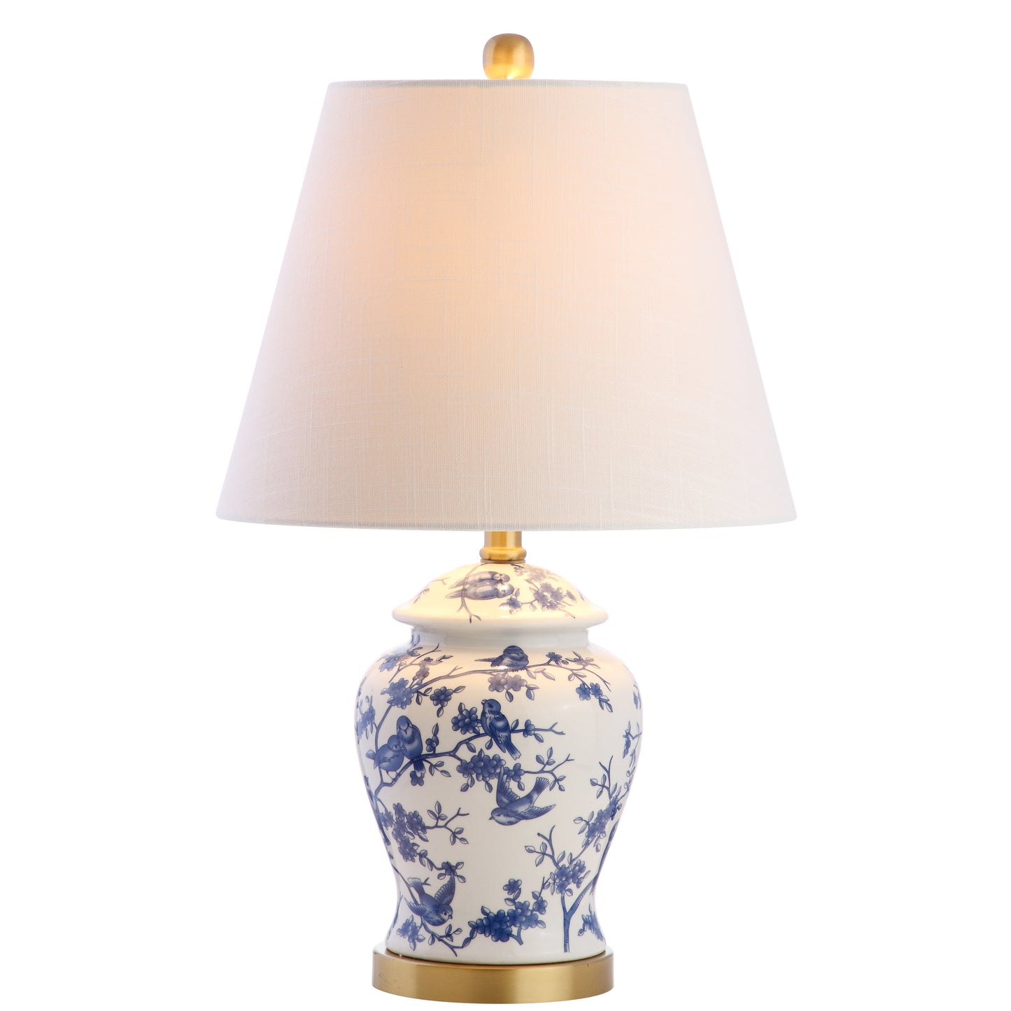 Lampe de table LED Penelope 22 Chinoiserie, bleu/blanc, par JONATHAN Y