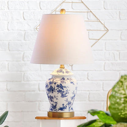 Lampe de table LED Penelope 22 Chinoiserie, bleu/blanc, par JONATHAN Y