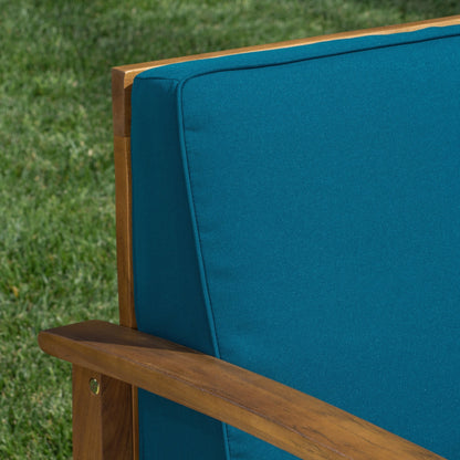 Ensemble de canapés d'extérieur Perla 7 pièces en bois d'acacia avec coussin par Christopher Knight Home