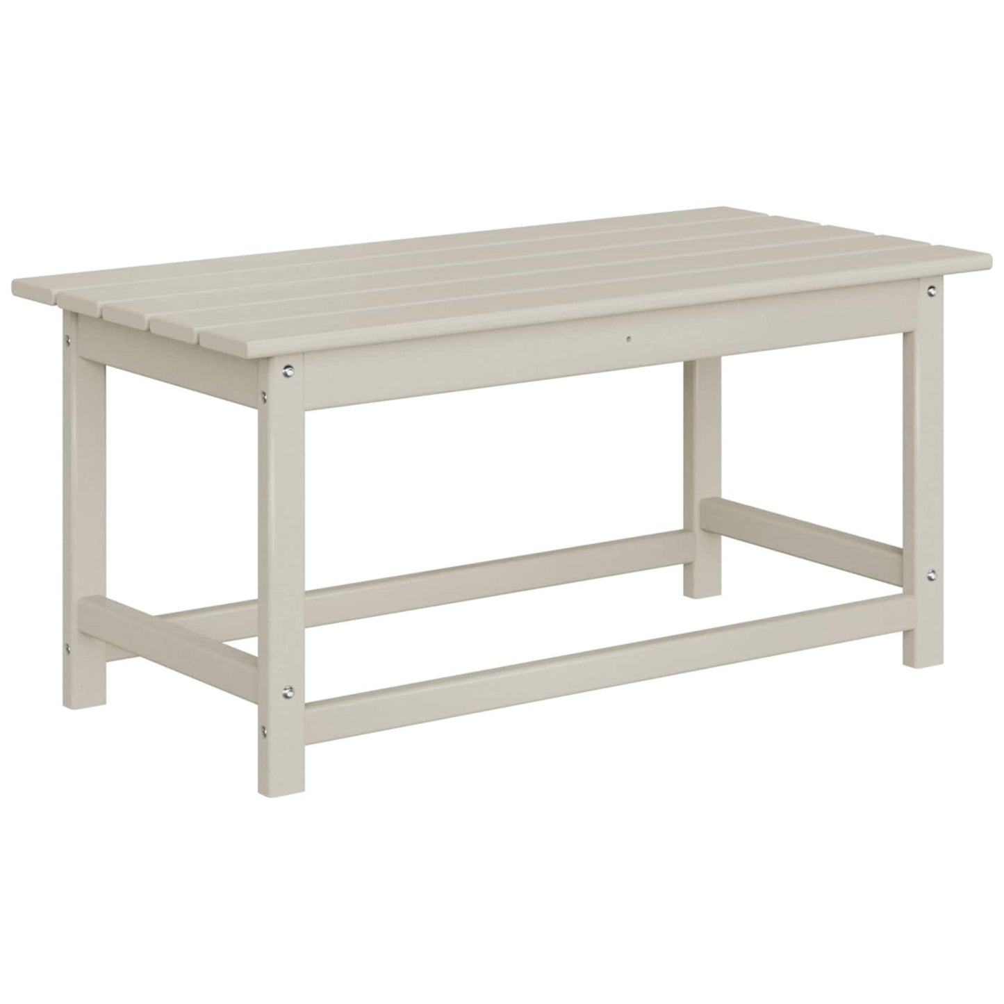 Table basse rectangulaire d'extérieur Polytrends Laguna en PEHD, résistante aux intempéries