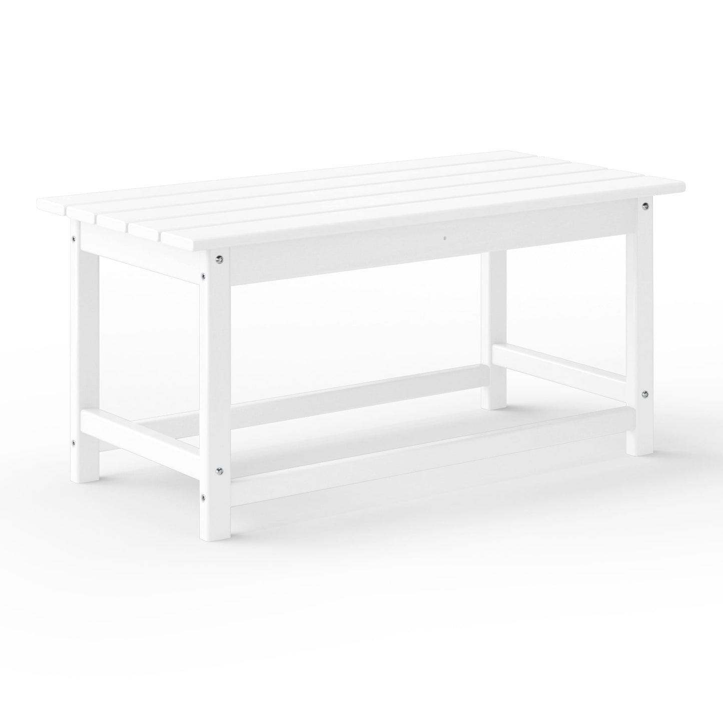 Table basse rectangulaire d'extérieur Polytrends Laguna en PEHD, résistante aux intempéries