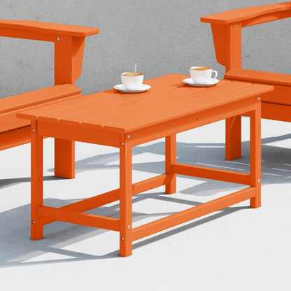 Table basse rectangulaire d'extérieur Polytrends Laguna en PEHD, résistante aux intempéries