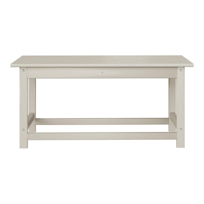 Table basse rectangulaire d'extérieur Polytrends Laguna en PEHD, résistante aux intempéries