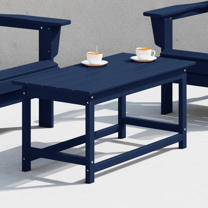 Table basse rectangulaire d'extérieur Polytrends Laguna en PEHD, résistante aux intempéries