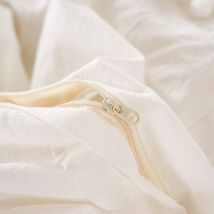 Ensemble de housse de couette réversible en coton à pompons