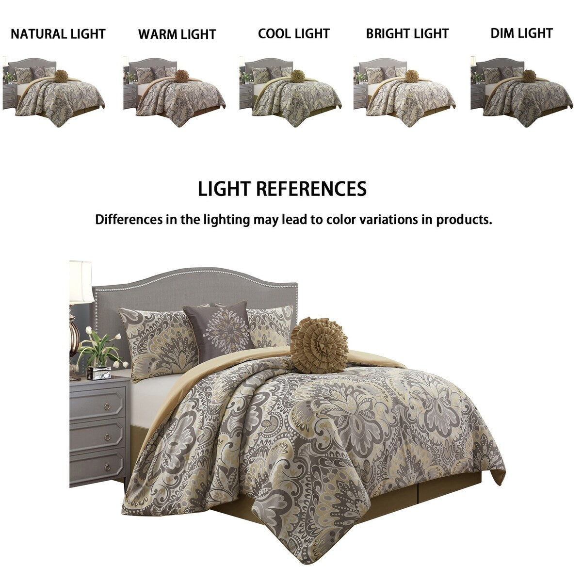 Ensemble de couette 6 pièces Porch &amp; Den Summerfield Jacquard Medallion