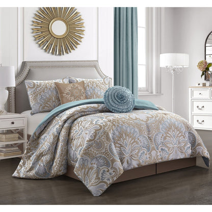 Ensemble de couette 6 pièces Porch &amp; Den Summerfield Jacquard Medallion