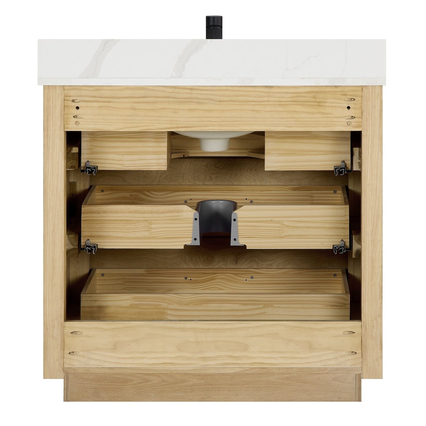 Meuble-lavabo Porto avec dessus en quartz blanc sans miroir