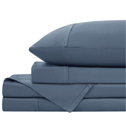 Ensemble de draps 4 pièces de luxe en viscose de bambou 100 % de qualité supérieure, poches extra profondes de 53 cm (21 pouces).