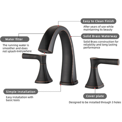 Robinet de lavabo Proox 8 à entraxe large avec système de vidange SpotShield