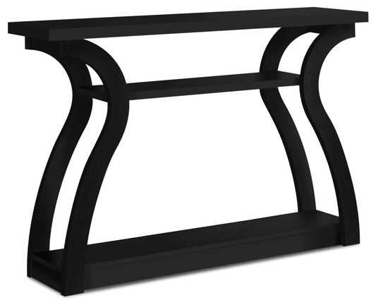 Quinn 47.25 Sofa Table with Shelf - Black|Table de salon Quinn de 47,25 po avec tablette - noire