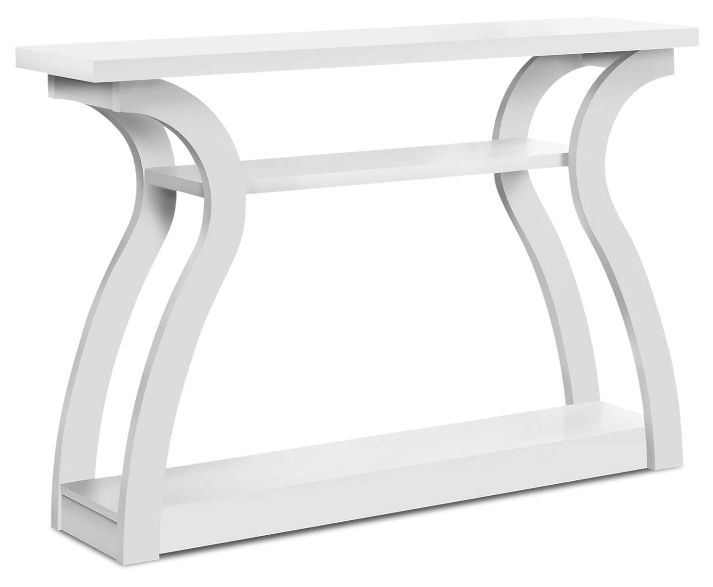 Quinn 47.25 Sofa Table with Shelf - White & Gold|Table de salon Quinn de 47,25 po avec tablette - blanche et dorée