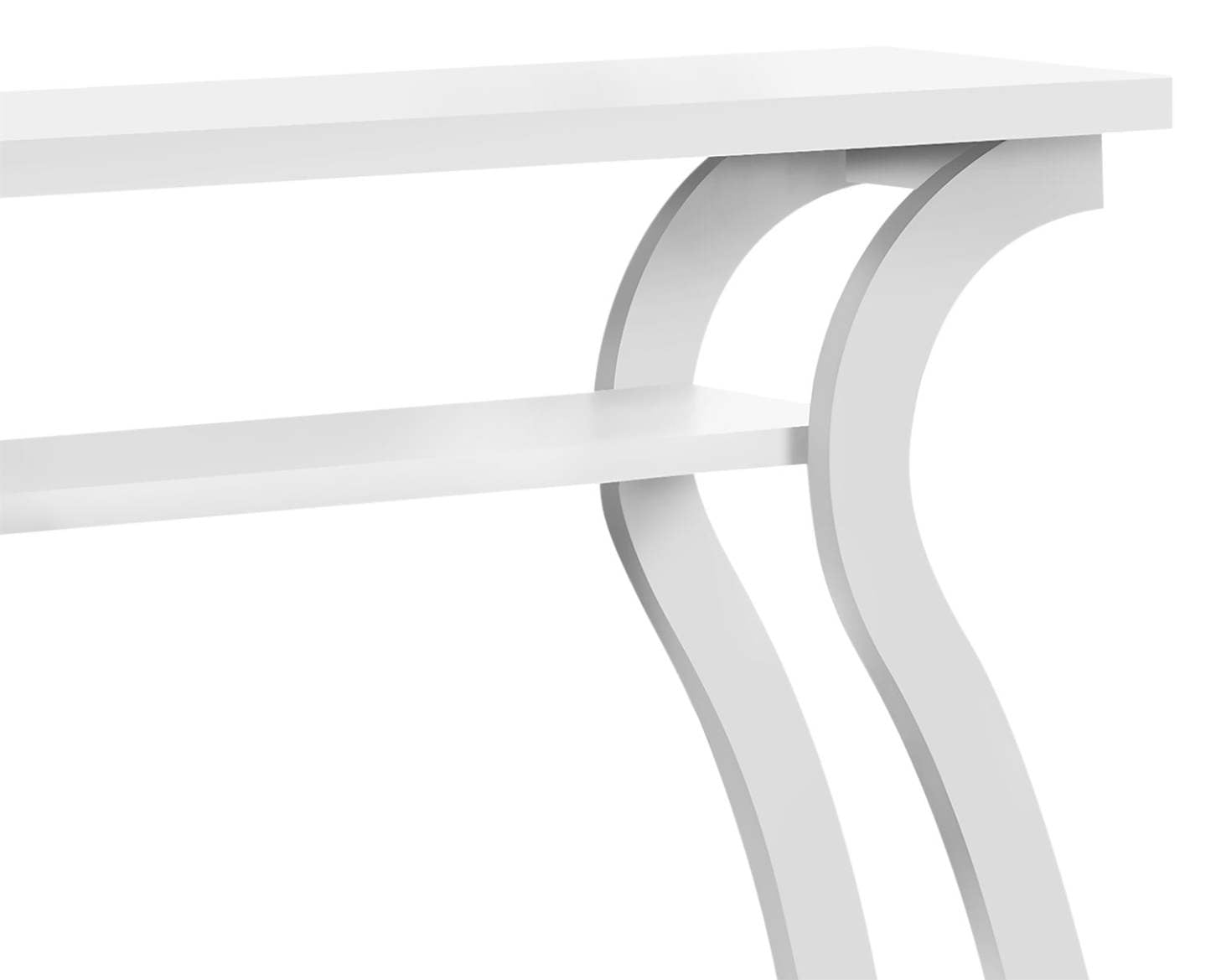 Quinn 47.25 Sofa Table with Shelf - White & Gold|Table de salon Quinn de 47,25 po avec tablette - blanche et dorée