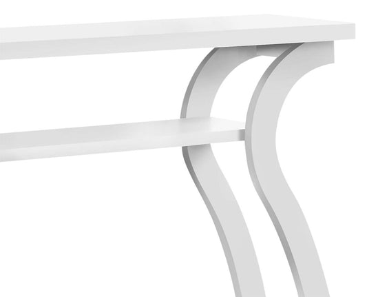Quinn 47.25 Sofa Table with Shelf - White & Gold|Table de salon Quinn de 47,25 po avec tablette - blanche et dorée