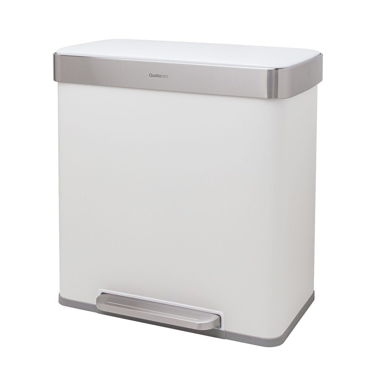 Poubelle de recyclage rectangulaire Qualiazero 16 gal (unité double 8 gal) - Acier inoxydable