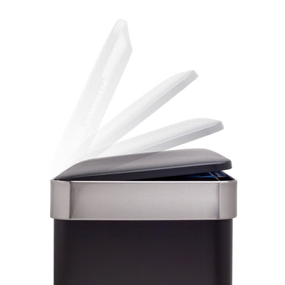 Poubelle de recyclage rectangulaire Qualiazero 16 gal (unité double 8 gal) - Acier inoxydable