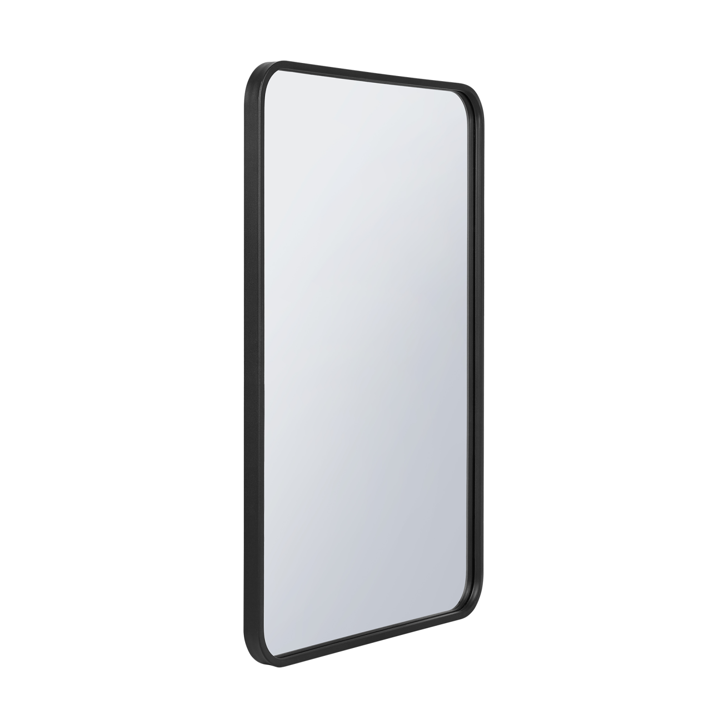 Arcus 24 X 36 Hand Crafted Rectangular Round Mirror - Noir|Miroir rectangulaire Arcus 24 po x 36 po avec coin arrondi et fabriqué à la main - noir