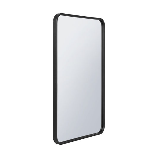 Arcus 30 X 40 Hand Crafted Rectangular Round Mirror - Noir|Miroir rectangulaire Arcus 30 po x 40 po fabriqué à la main avec coin arrondi - noir