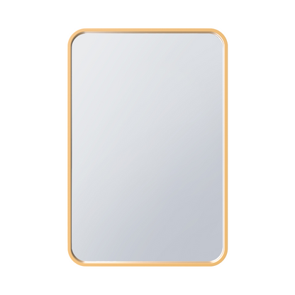 Arcus 30 X 40 Hand Crafted Rectangular Round Mirror - Gold|Miroir rectangulaire Arcus 30 po x 40 po fabriqué à la main avec coin arrondi - doré