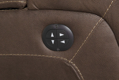 Ross 36 Fauteuil à inclinaison électrique en tissu de suédine avec appuie-tête électrique et deux porte-gobelets - brun chocolat