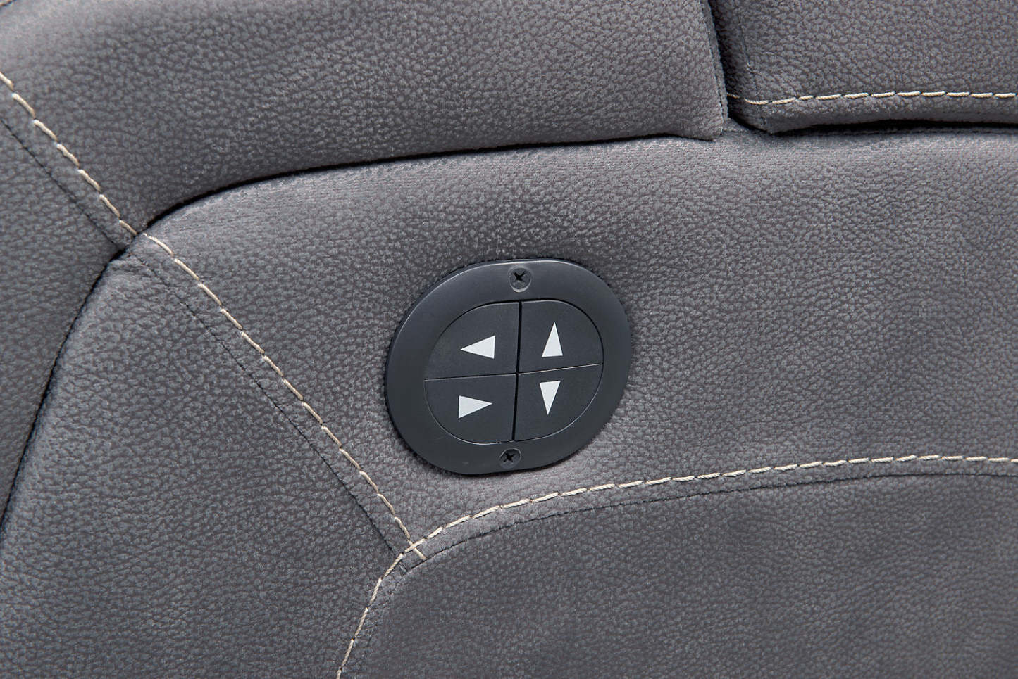 Fauteuil à inclinaison électrique Ross de 36 po en tissu de suédine avec appuie-tête électrique et deux porte-gobelets - gris étain