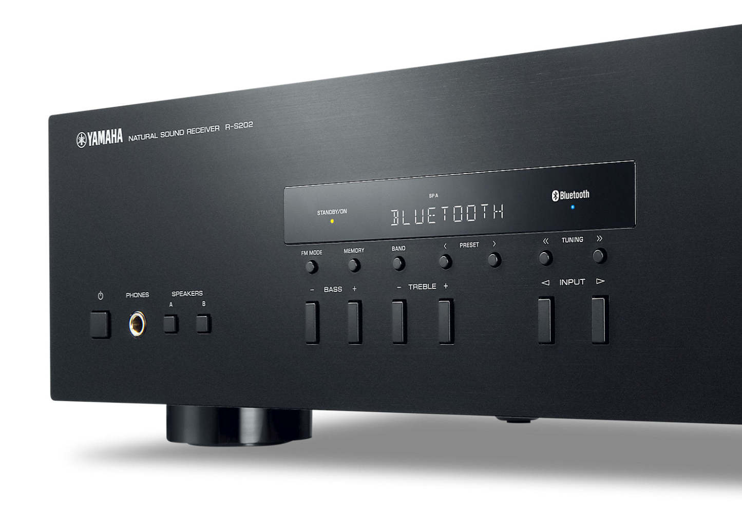 Récepteur stéréo Bluetooth® 2 canaux Yamaha R-S202 Natural Sound | Récepteur stéréo son naturel R-S202 Yamaha compatible Bluetooth | RS202BLK