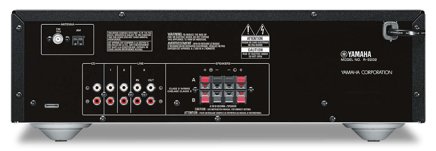 Récepteur stéréo Bluetooth® 2 canaux Yamaha R-S202 Natural Sound | Récepteur stéréo son naturel R-S202 Yamaha compatible Bluetooth | RS202BLK