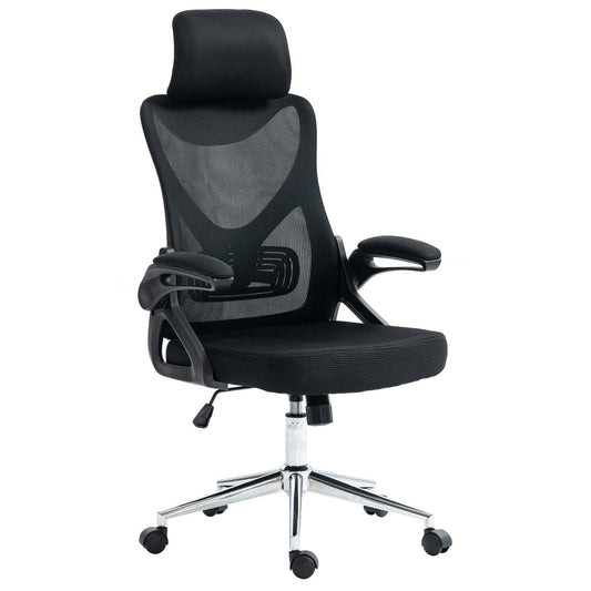 Chaise de bureau ergonomique Techni Mobili Essential avec appui-tête et support lombaire - Noir|Chaise de bureau ergonomique Essential de Techni Mobili avec appuis-tête et soutien lombaire - noire