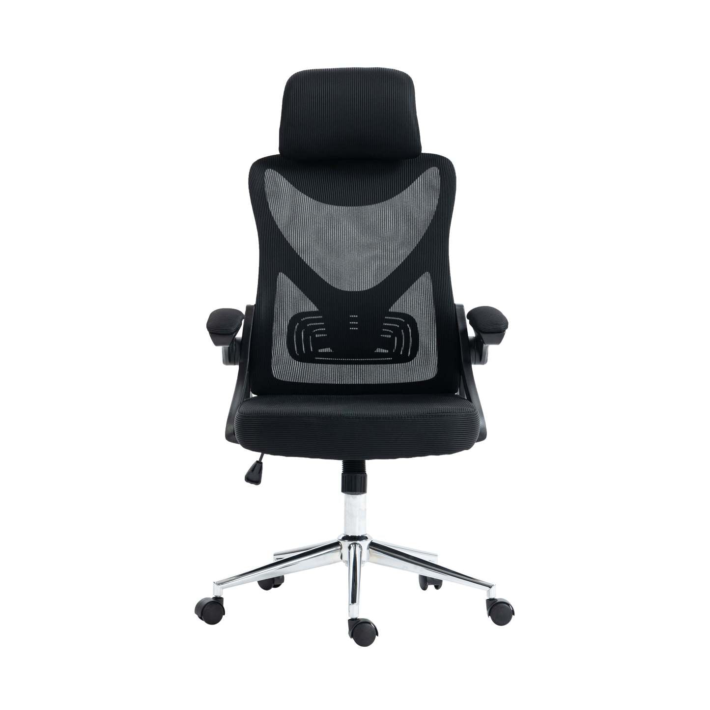 Chaise de bureau ergonomique Techni Mobili Essential avec appui-tête et support lombaire - Noir|Chaise de bureau ergonomique Essential de Techni Mobili avec appuis-tête et soutien lombaire - noire