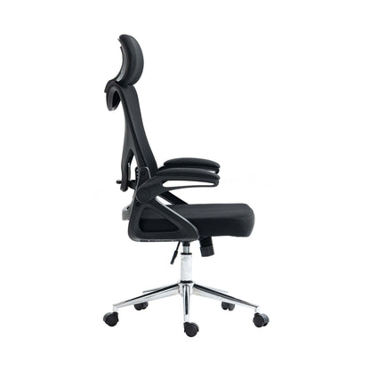 Chaise de bureau ergonomique Techni Mobili Essential avec appui-tête et support lombaire - Noir|Chaise de bureau ergonomique Essential de Techni Mobili avec appuis-tête et soutien lombaire - noire