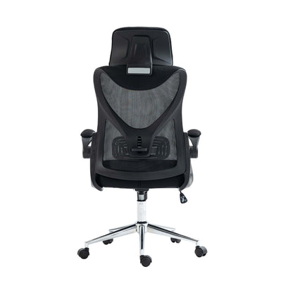 Chaise de bureau ergonomique Techni Mobili Essential avec appui-tête et support lombaire - Noir|Chaise de bureau ergonomique Essential de Techni Mobili avec appuis-tête et soutien lombaire - noire