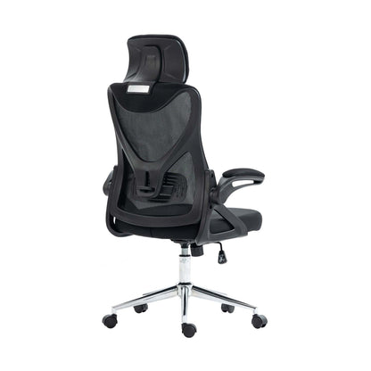 Chaise de bureau ergonomique Techni Mobili Essential avec appui-tête et support lombaire - Noir|Chaise de bureau ergonomique Essential de Techni Mobili avec appuis-tête et soutien lombaire - noire