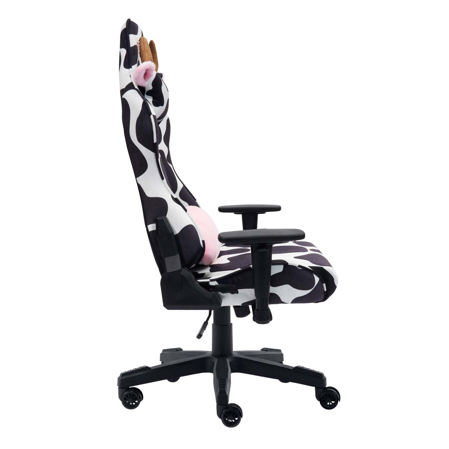 Techni Sport TS85 Cow Print Luxx Series Office Gaming Chair - Black|Fauteuil de jeu et de bureau TS85 de série Luxx de Techni à imprimé de vache - noir