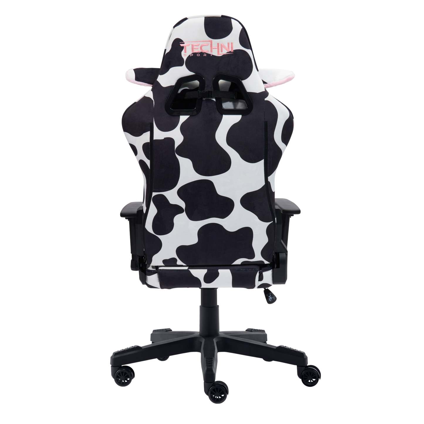 Techni Sport TS85 Cow Print Luxx Series Office Gaming Chair - Black|Fauteuil de jeu et de bureau TS85 de série Luxx de Techni à imprimé de vache - noir