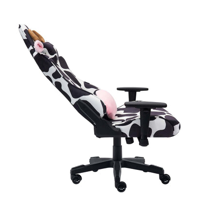 Techni Sport TS85 Cow Print Luxx Series Office Gaming Chair - Black|Fauteuil de jeu et de bureau TS85 de série Luxx de Techni à imprimé de vache - noir