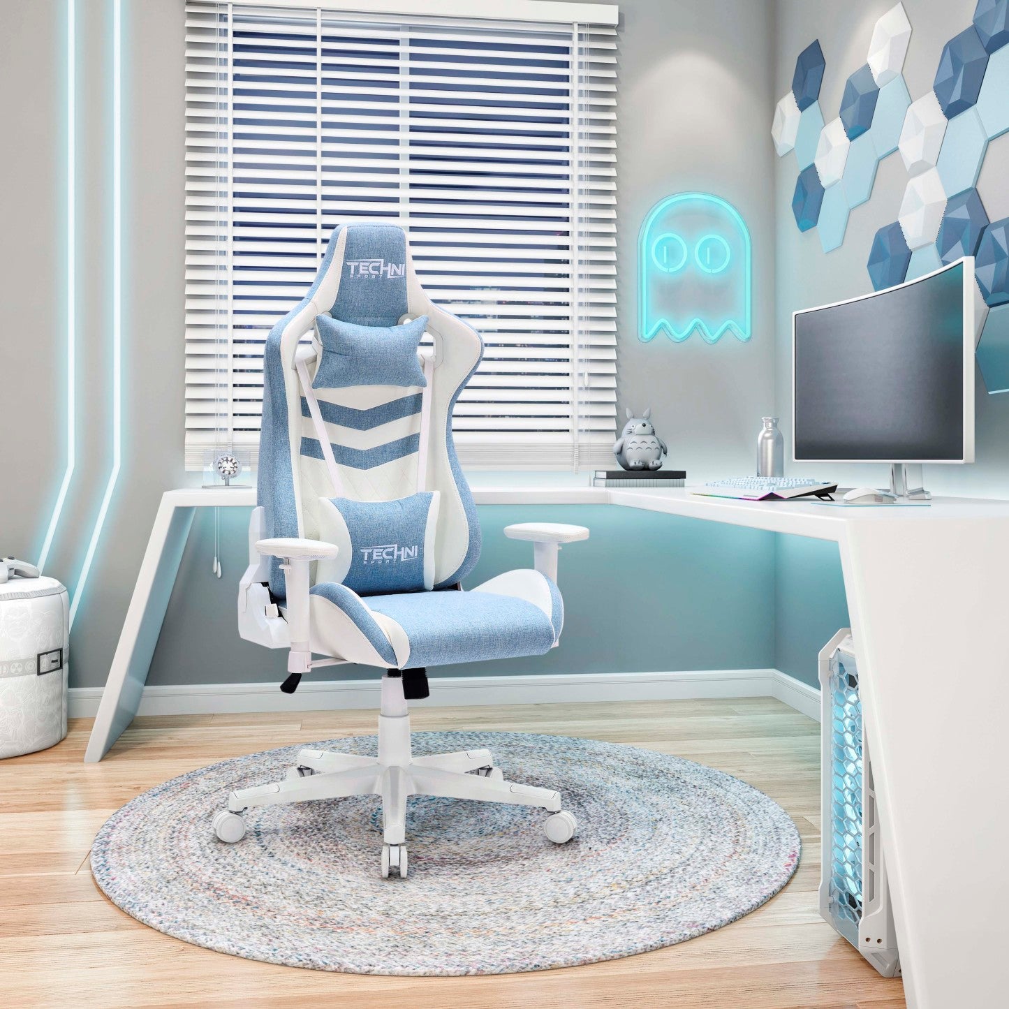 Techni Sport TS86 Ergonomique Pastel Office Gaming Chair - Bleu|Fauteuil de jeu et de bureau ergonomique pastel TS86 de Techni Sport - bleu