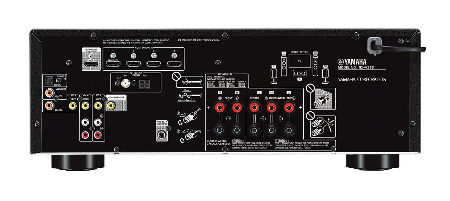 Yamaha RV-V385 5.1-Channel AV Receiver|Récepteur AV Yamaha RX-V385 à 5.1 canaux|RXV385AV