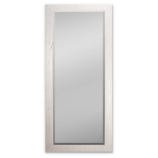 Miroir pleine longueur en bois de grange - Blanc vieilli - 62 x 27