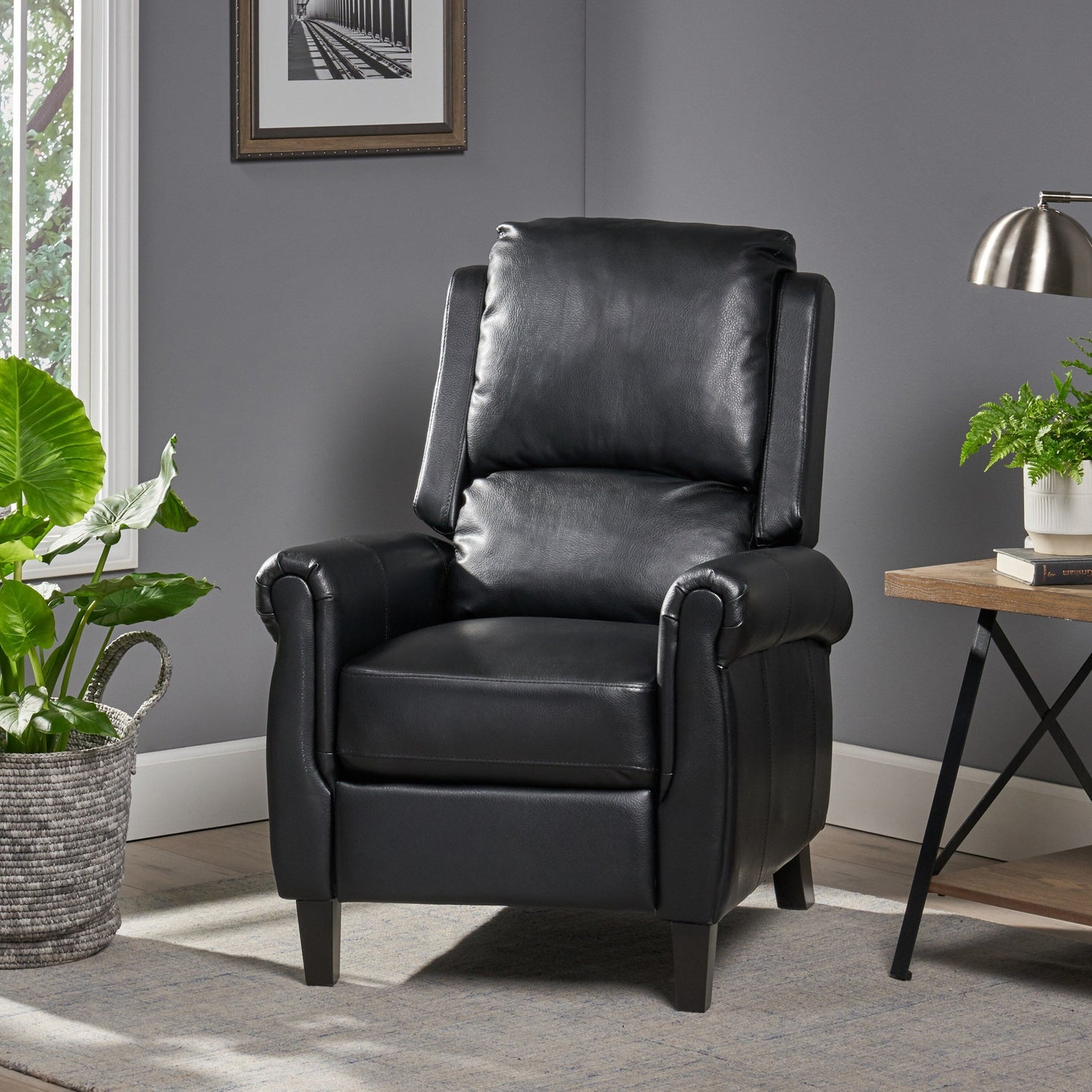 Fauteuil inclinable en cuir PU ultra-confortable Roomfitters, fauteuil inclinable luxueux pour salon ou chambre à coucher
