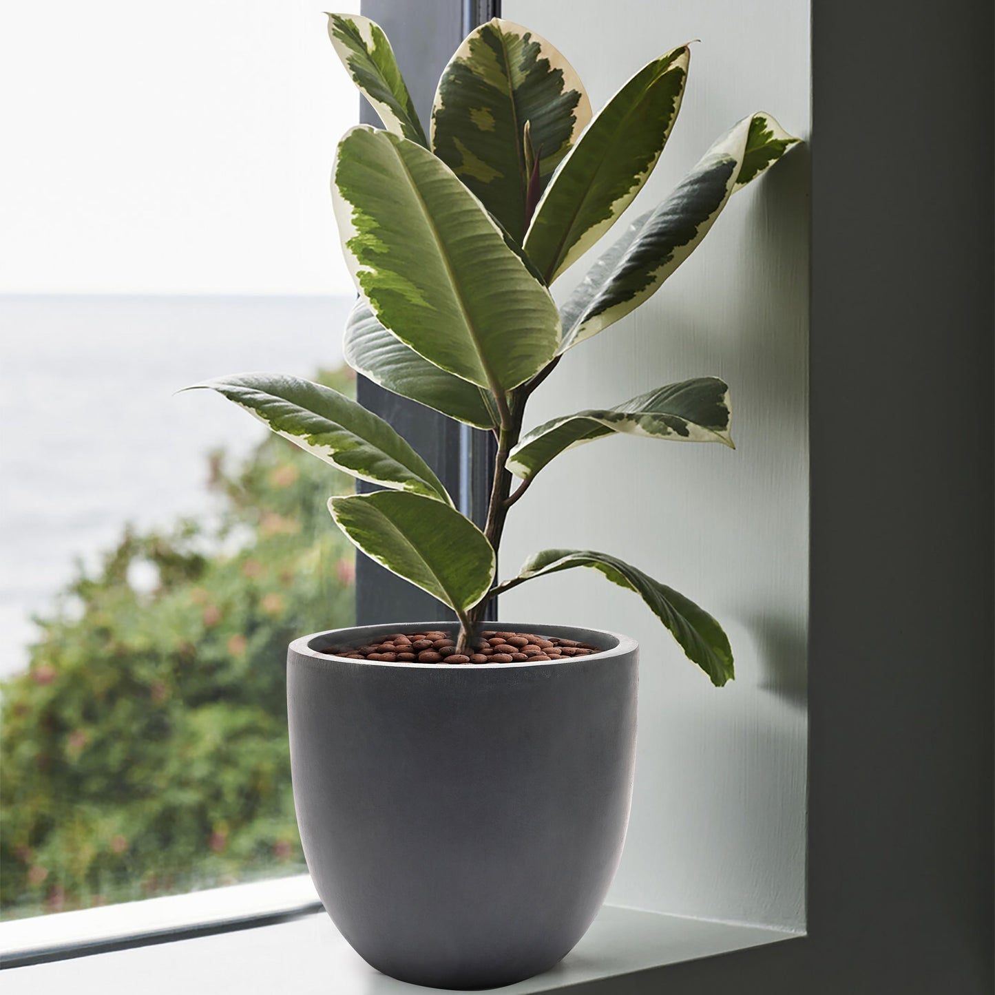 Pot de fleurs conique rond en oxyde de magnésium (MgO), pour intérieur et extérieur