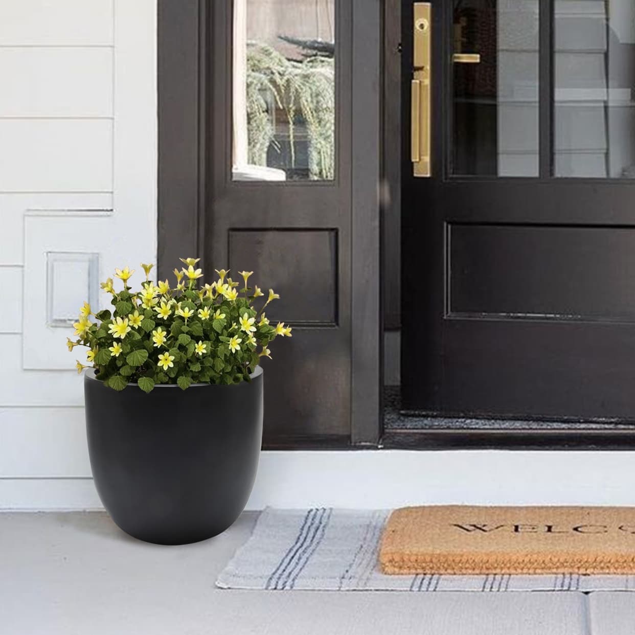 Pot de fleurs conique rond en oxyde de magnésium (MgO), pour intérieur et extérieur