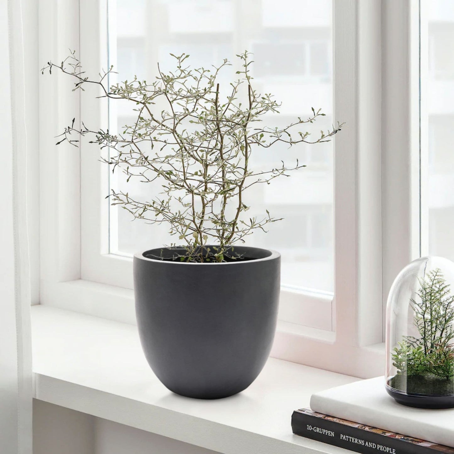 Pot de fleurs conique rond en oxyde de magnésium (MgO), pour intérieur et extérieur