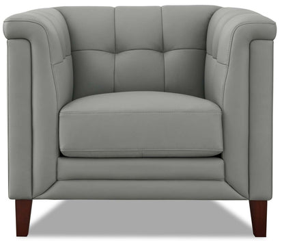 Fauteuil Bodie en cuir de Hydeline - gris