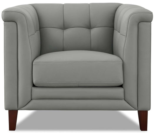 Fauteuil Bodie en cuir de Hydeline - gris