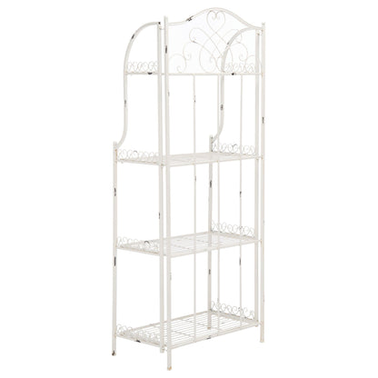 Étagère de boulangerie d'extérieur à 4 niveaux en fer forgé victorien SAFAVIEH Bryn - 25 po L x 15 po P x 63 po H - 25L x 15P x 63H