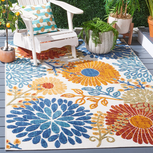 SAFAVIEH Tapis floral de patio imperméable intérieur/extérieur Cabana Hillechien