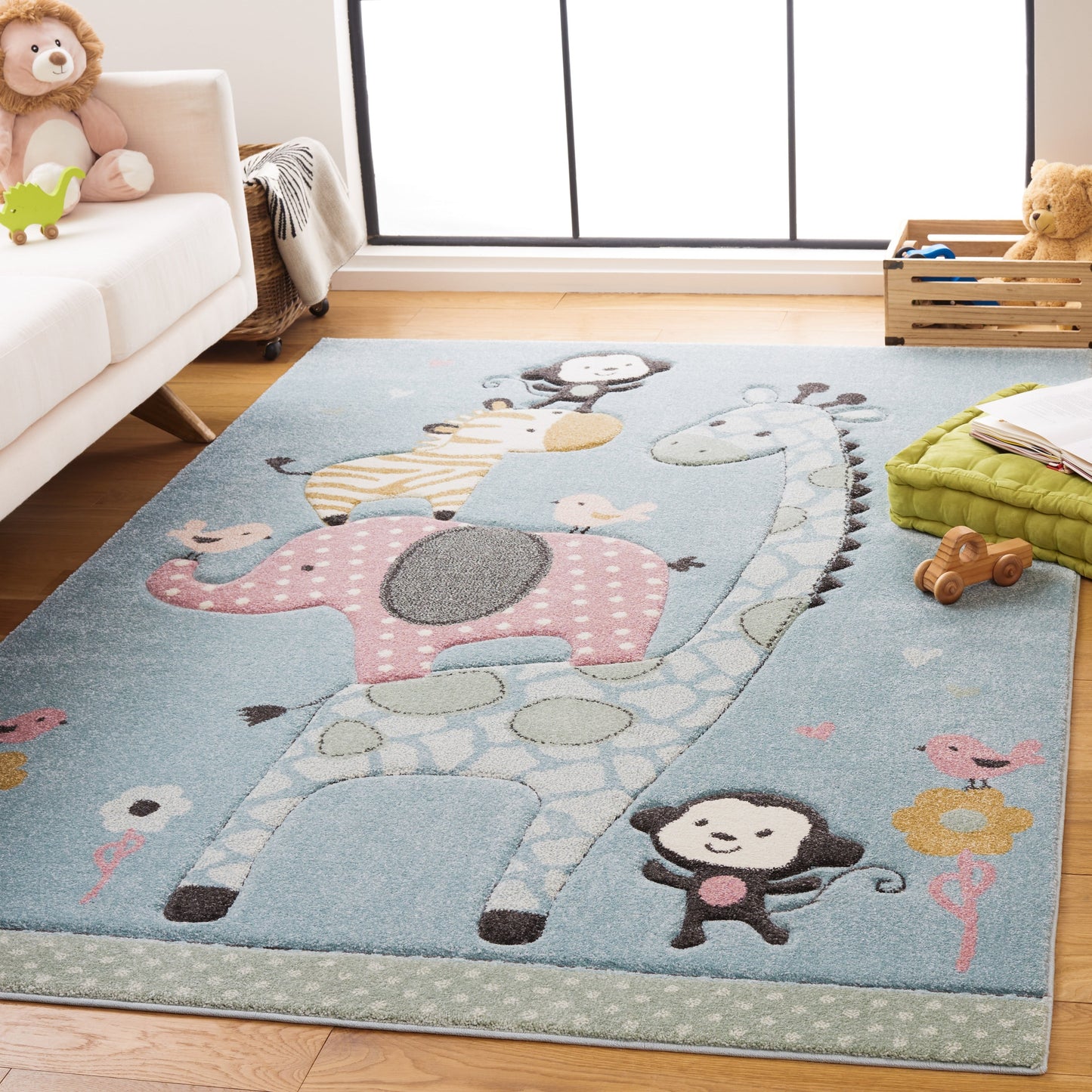 Tapis d'éveil SAFAVIEH Carousel Kids Miharu à motifs animaux