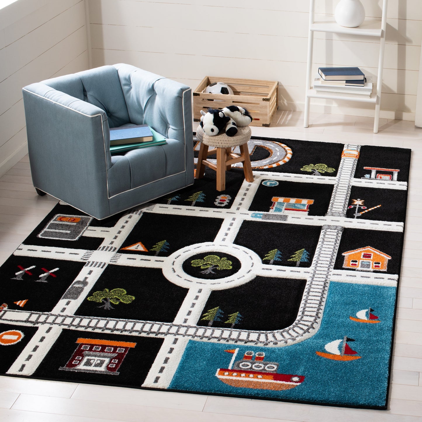 Tapis de route pour enfants SAFAVIEH Carousel Kids Riemy Neighborhood