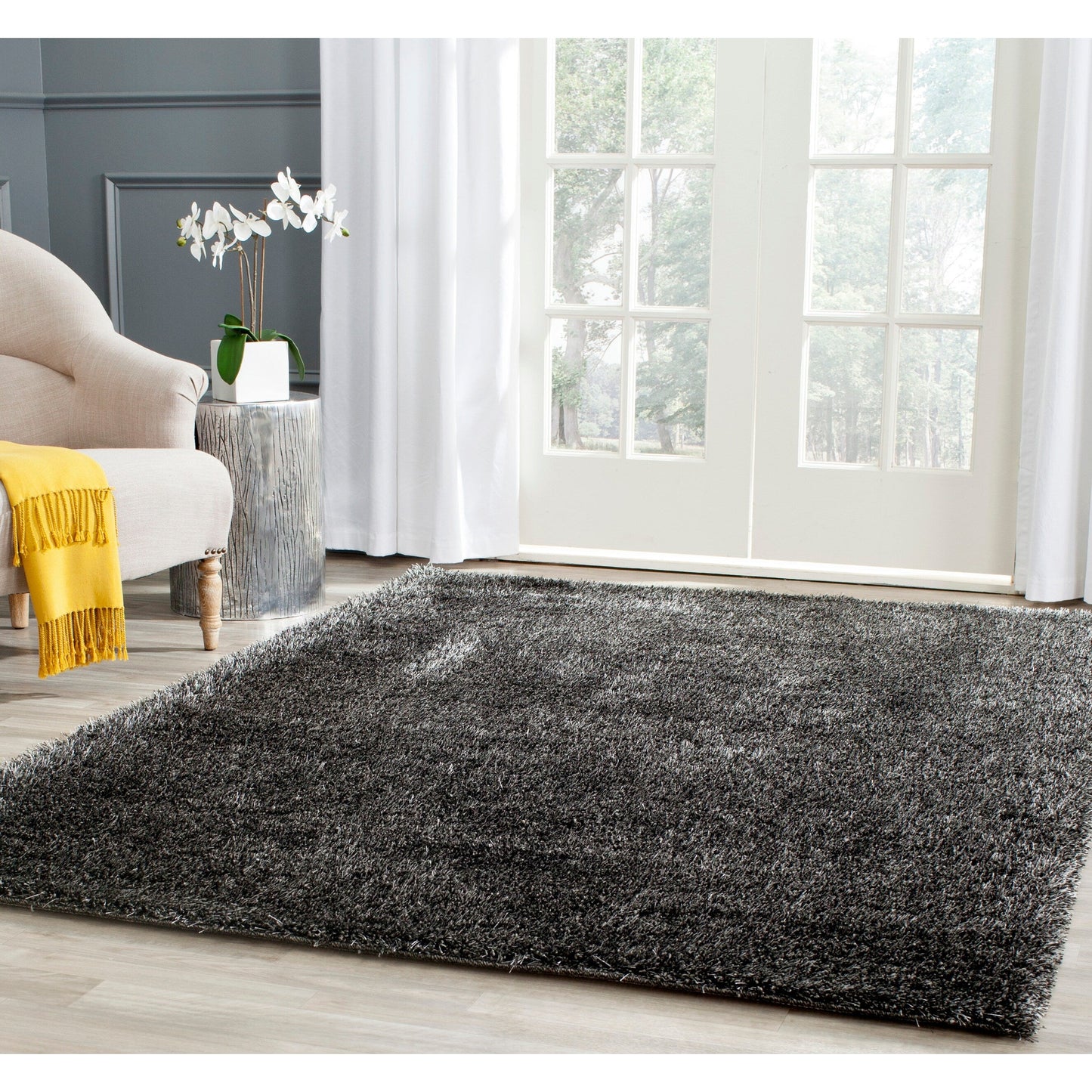 Tapis SAFAVIEH Charlotte Shag Truc uni de 5 cm d'épaisseur
